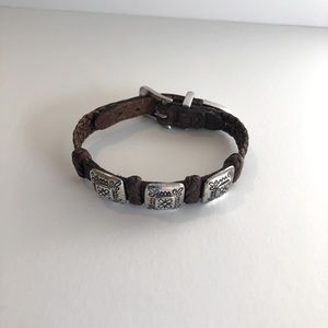 Brighton Leather Bracelet with Silver Medallions
